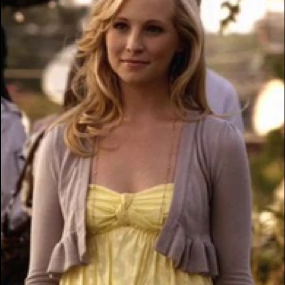 🎉 IDENTIFIED 🎉 Caroline Forbes Ruffled Cardigan - Picture 1 of 6